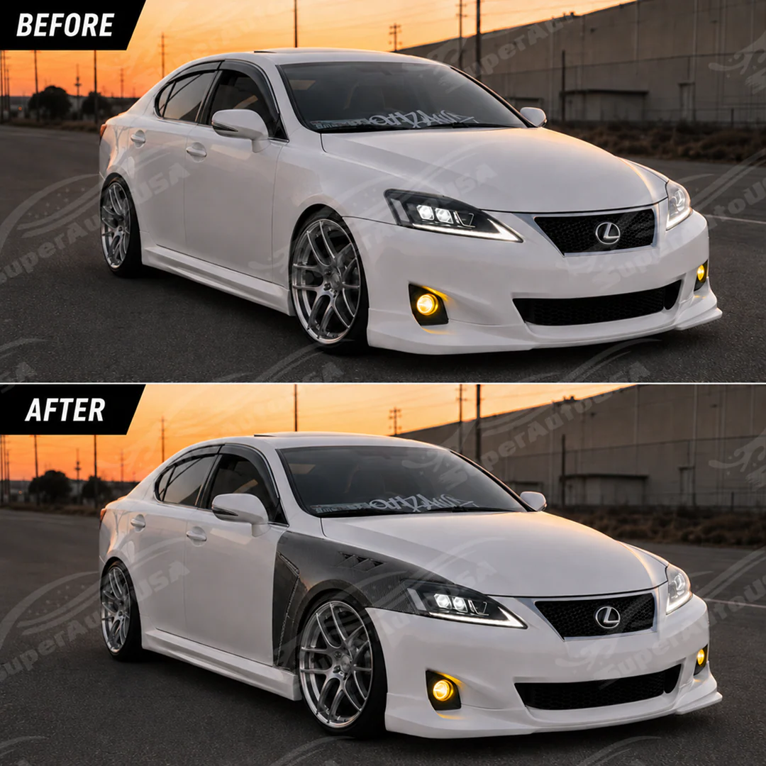2014-2020 Lexus IS200t / IS250 / IS300 / IS350 - RCF-Style Vented Carbon Fiber Fenders - Image 6