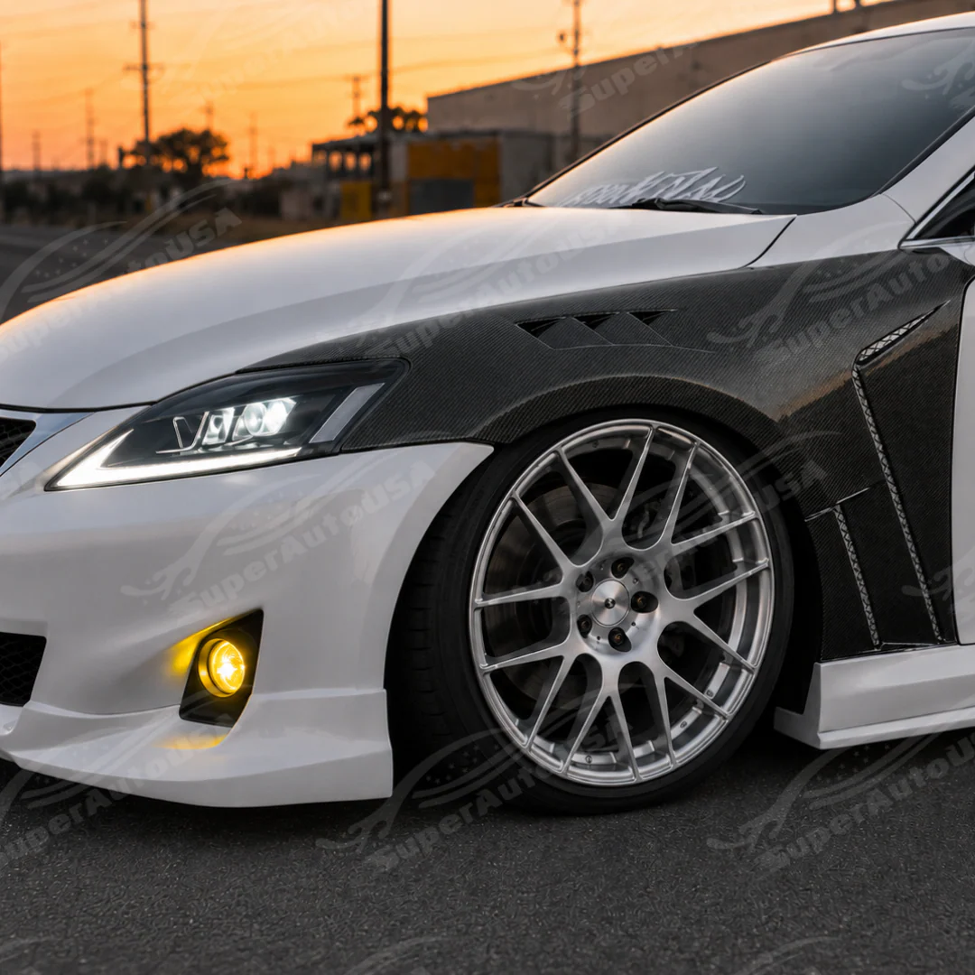 2014-2020 Lexus IS200t / IS250 / IS300 / IS350 - RCF-Style Vented Carbon Fiber Fenders - Image 9