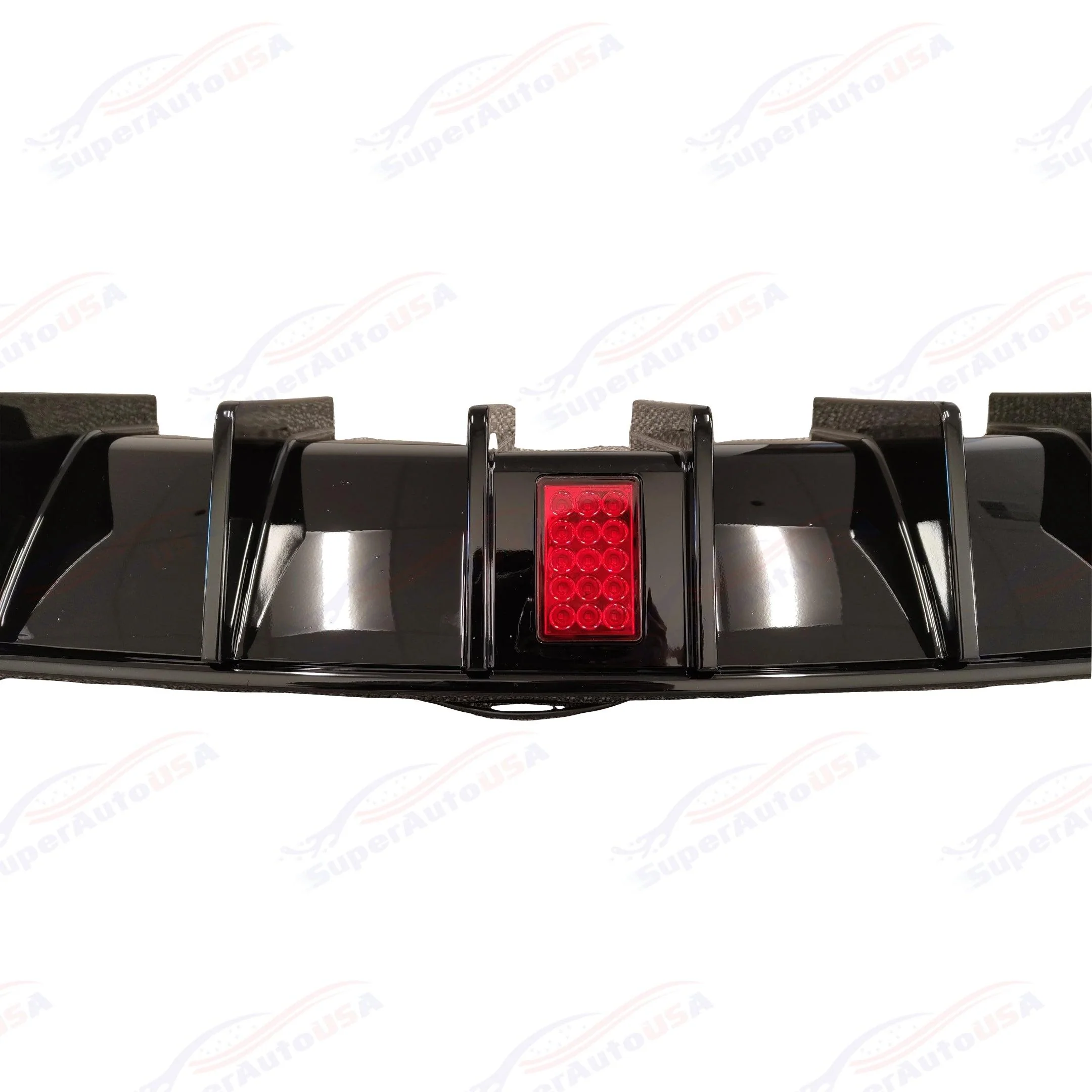 For 2015-23 Dodge Charger SRT Gloss Black Rear Diffuser w/LED Brake Light - Image 4