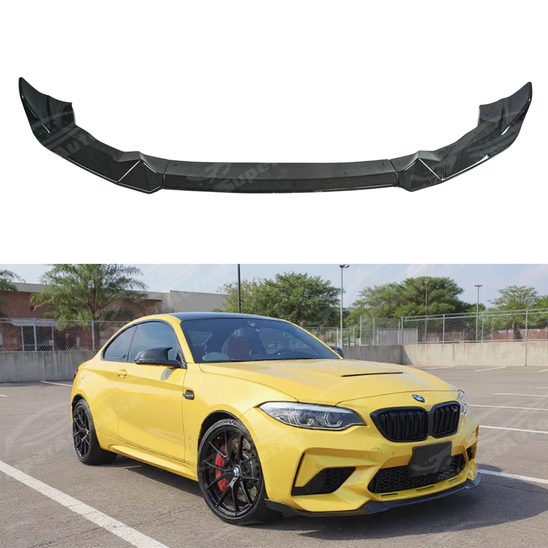 2019-2021 BMW F87 M2 CS Style Carbon Fiber Front Bumper Cover Fascia Upper Lower Grilles Lip Body Kits