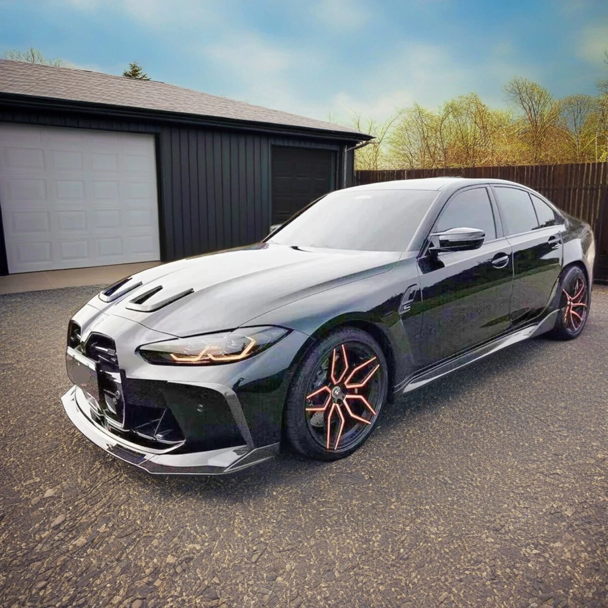 2021+ BMW M3 G80 - MP Style Carbon Fiber Side Skirt Splitter - Image 5