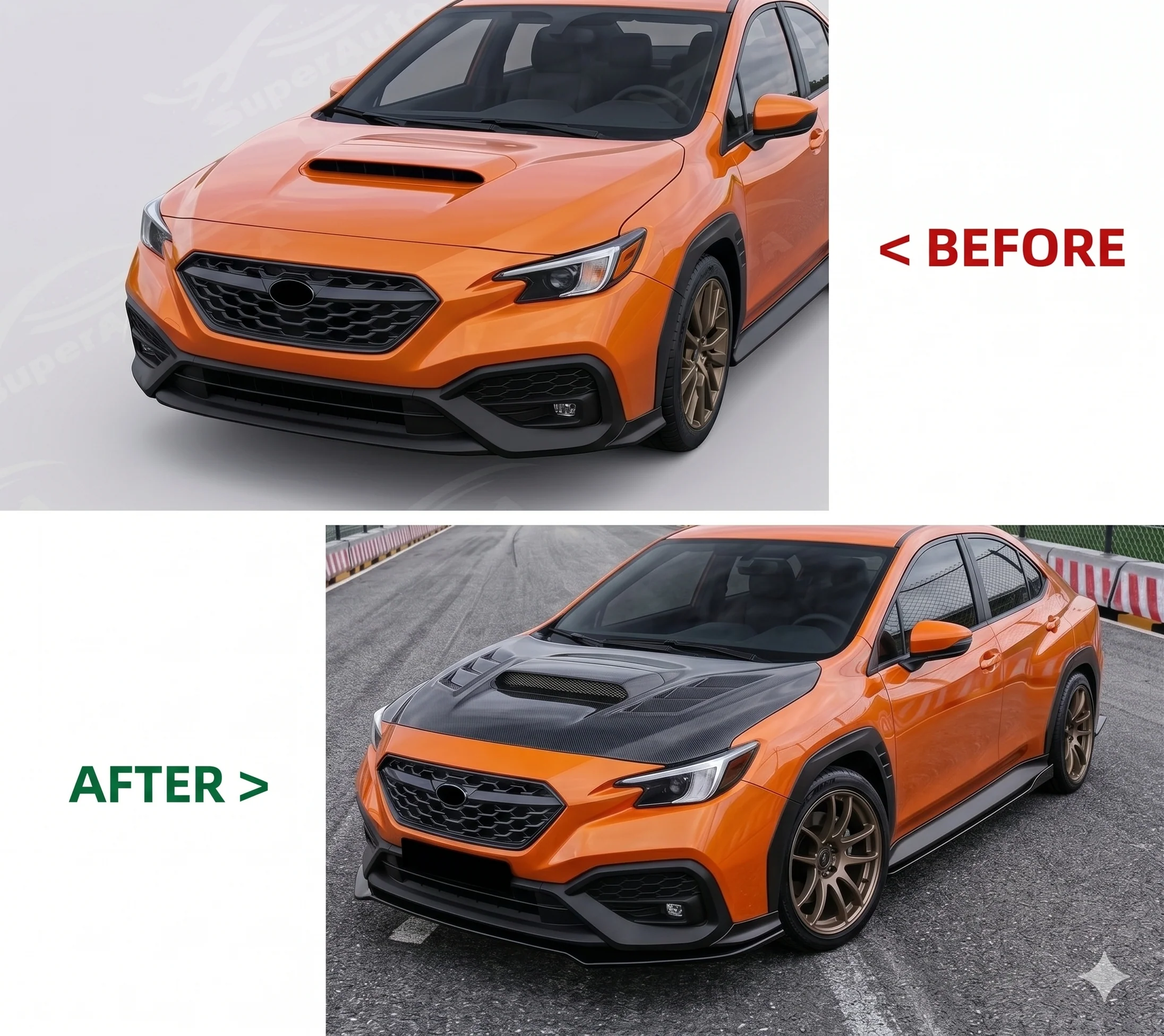 2022-2026 Subaru WRX VB - Carbon Fiber Hood - Vented VS Style - Image 3