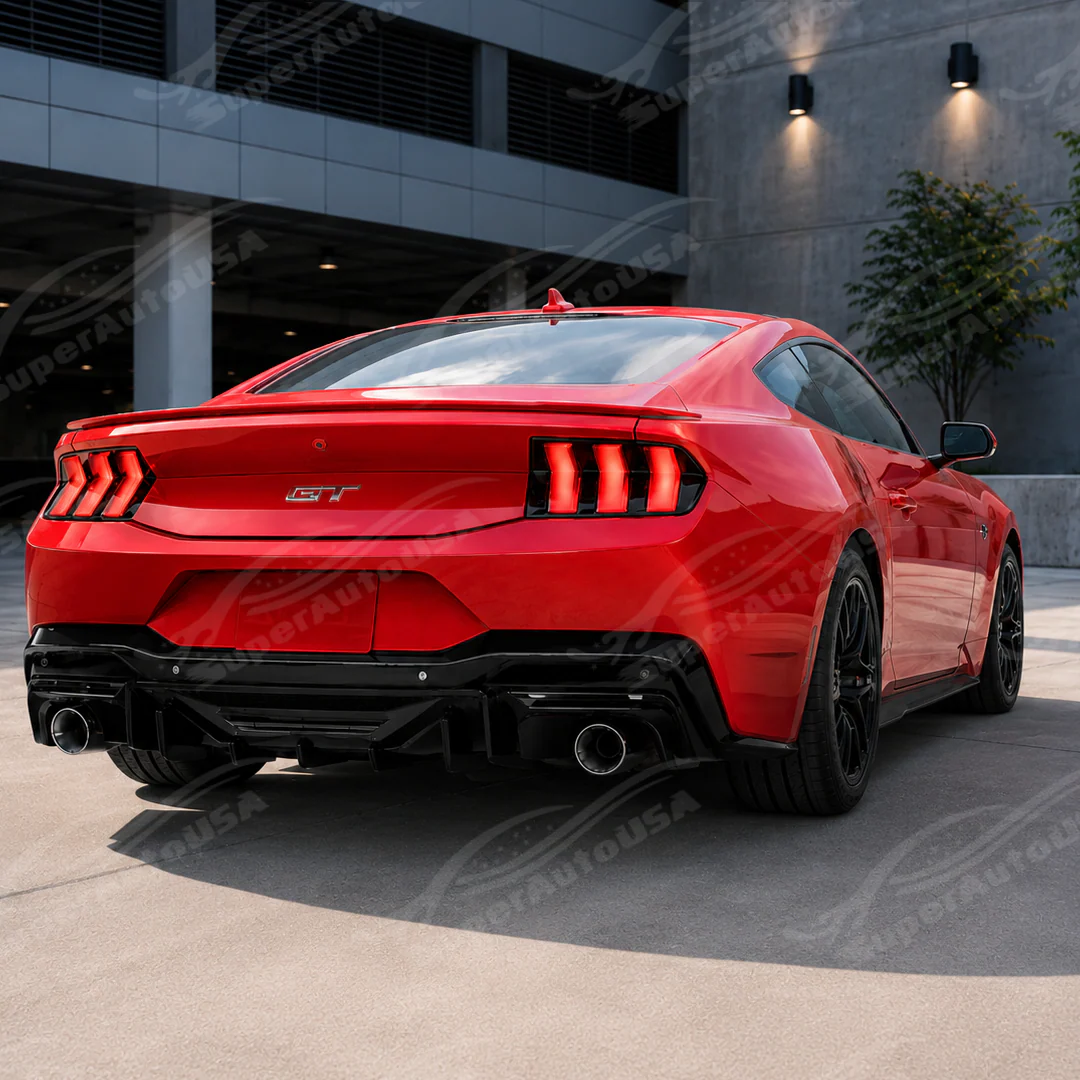 2024-2026 Mustang - Dark Horse Style Rear Bumper Diffuser Replacement & Corner Spats - Image 8