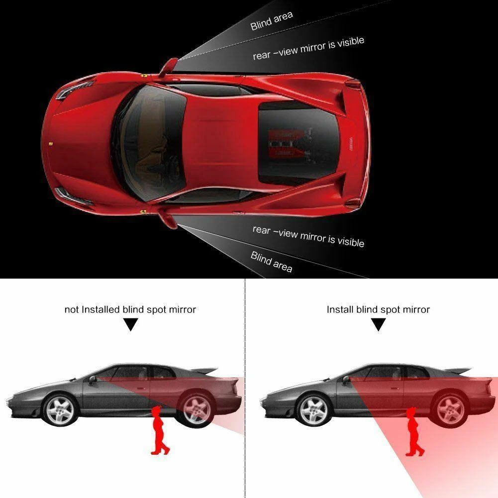 Universal 2PCS Blue Blind Spot Mirror Wide Angle Rear View Car Side Mirror Self Adhesive - Image 10
