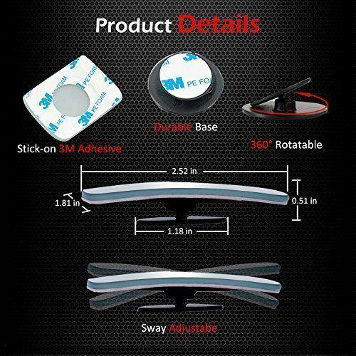 Universal 2PCS Blue Blind Spot Mirror Wide Angle Rear View Car Side Mirror Self Adhesive - Image 12