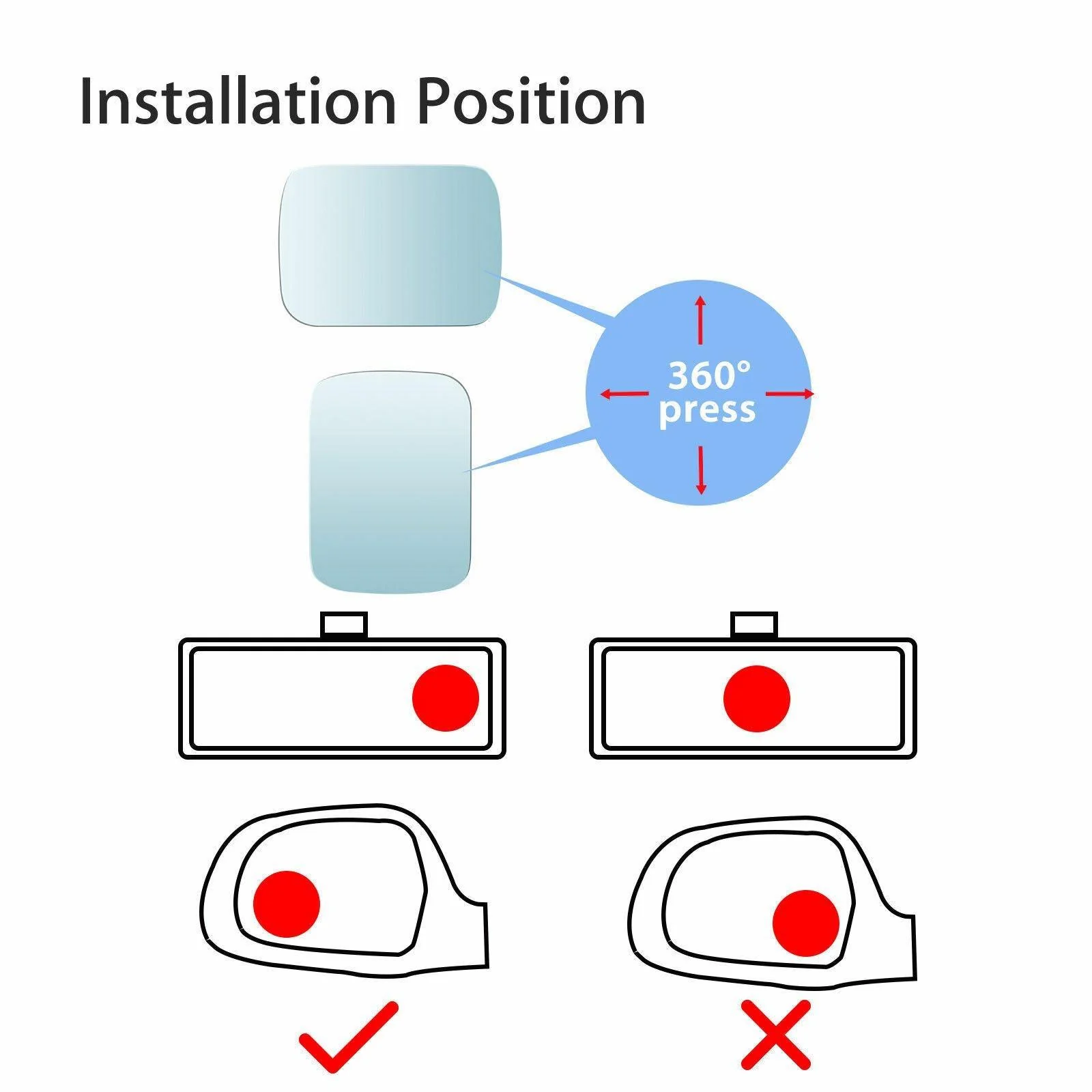 Universal 2PCS Blue Blind Spot Mirror Wide Angle Rear View Car Side Mirror Self Adhesive - Image 4