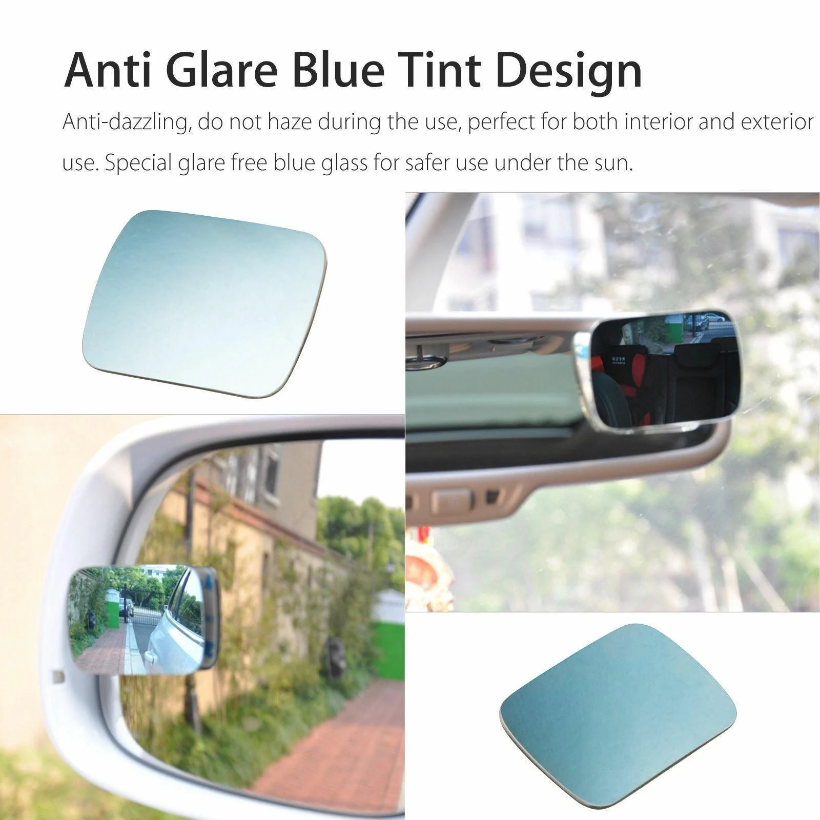 Universal 2PCS Blue Blind Spot Mirror Wide Angle Rear View Car Side Mirror Self Adhesive - Image 6