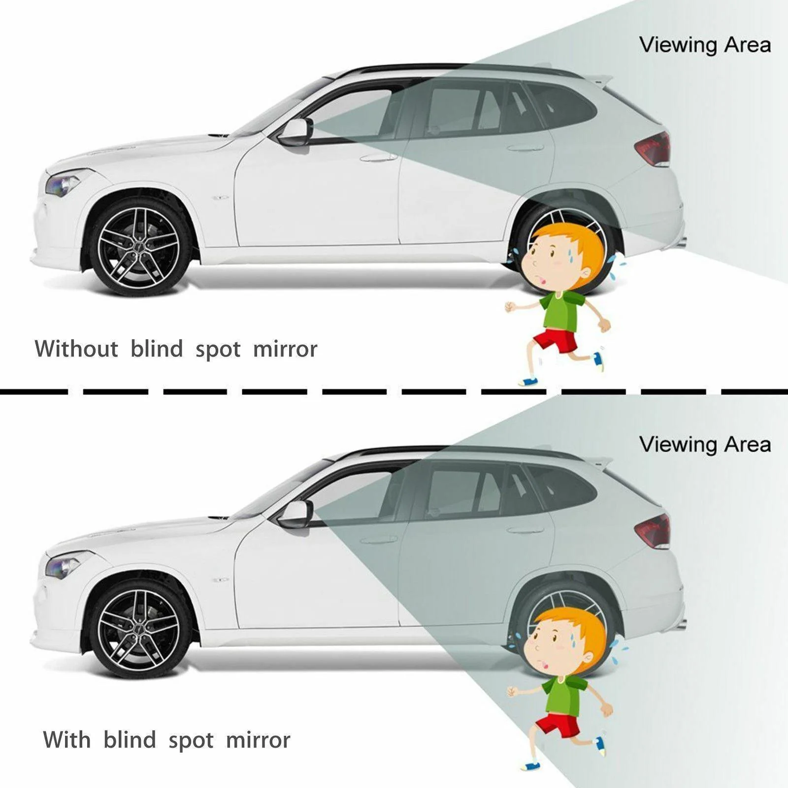 Universal 2PCS Blue Blind Spot Mirror Wide Angle Rear View Car Side Mirror Self Adhesive - Image 9