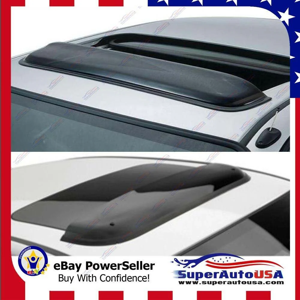 35" Smoke Tint Sunroof Sun Rain Shades Guards Vent Deflector - Image 4