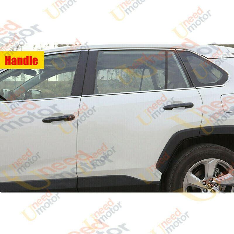 Fit 2019-2021 Toyota RAV4 Car Side Door Handle Cover Trim (Carbon Fiber Print, Smart Holes) - Image 8