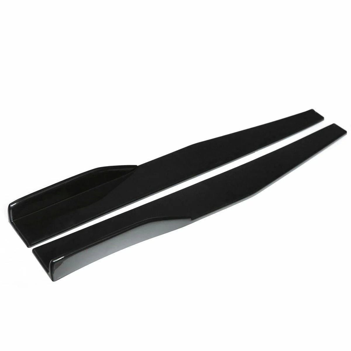 Universal Side Skirts Body Kit Rocker Panels Splitters Winglet Wings (Black, 2 pcs) - Image 2