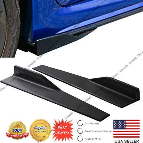 Universal Black Bottom Line Side Skirts Body Kit 45cm/ 17.7" (Black, 2 pcs) - Image 4