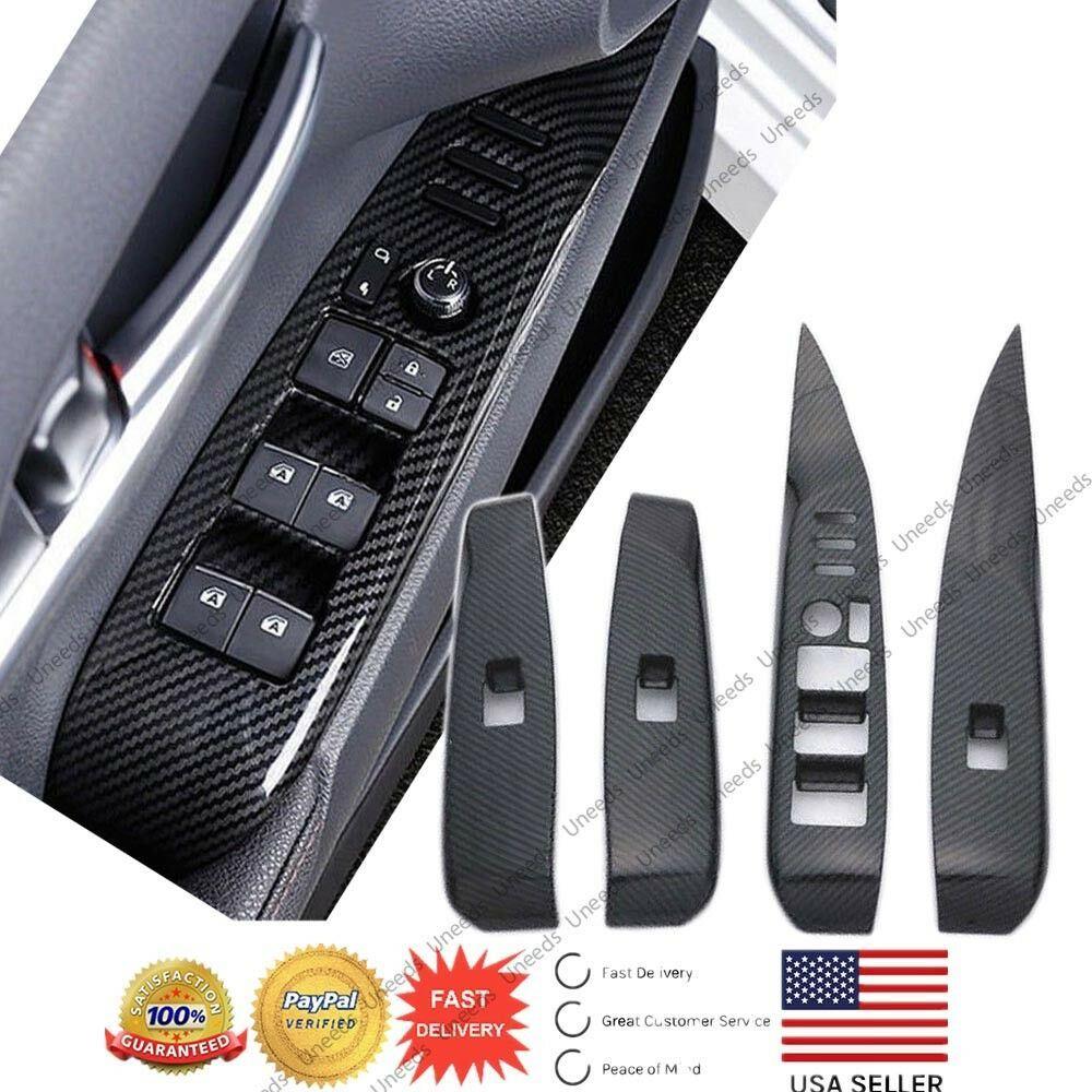 Fit 2018-2023 Toyota Camry Window Lift Switch Button Panel Cover Trim (Carbon Fiber Print) - Image 2
