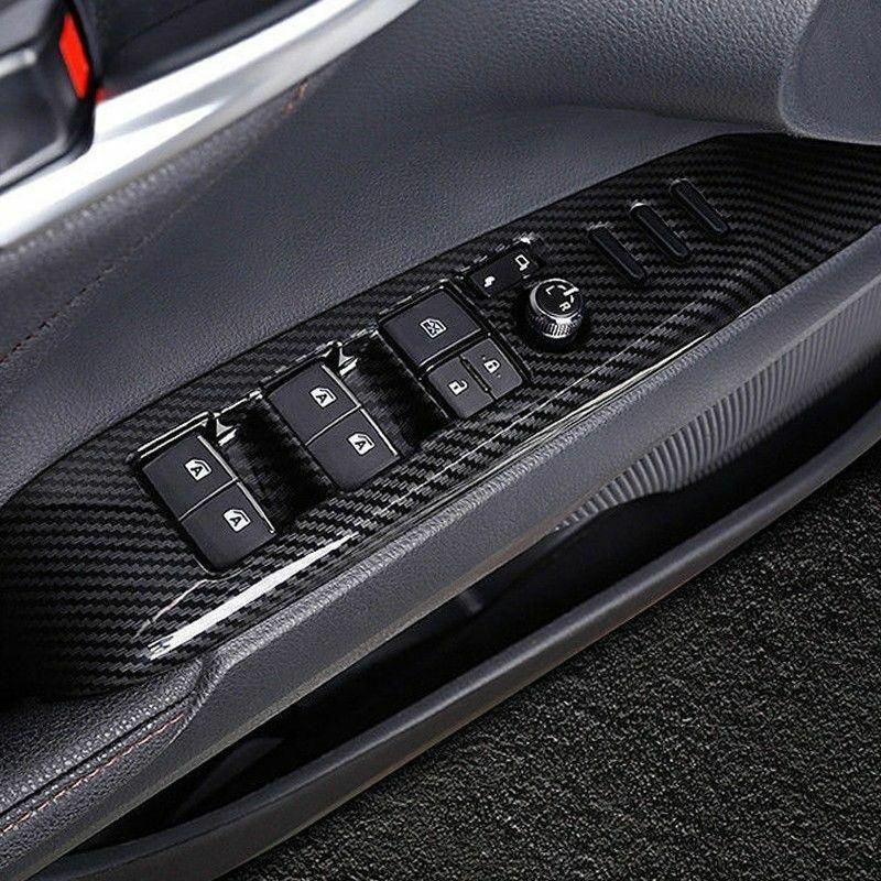 Fit 2018-2023 Toyota Camry Window Lift Switch Button Panel Cover Trim (Carbon Fiber Print) - Image 5