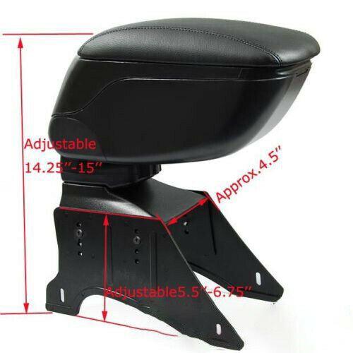 Universal Adjustable Black Big Storage Armrest Box Center Console (Black) - Image 2