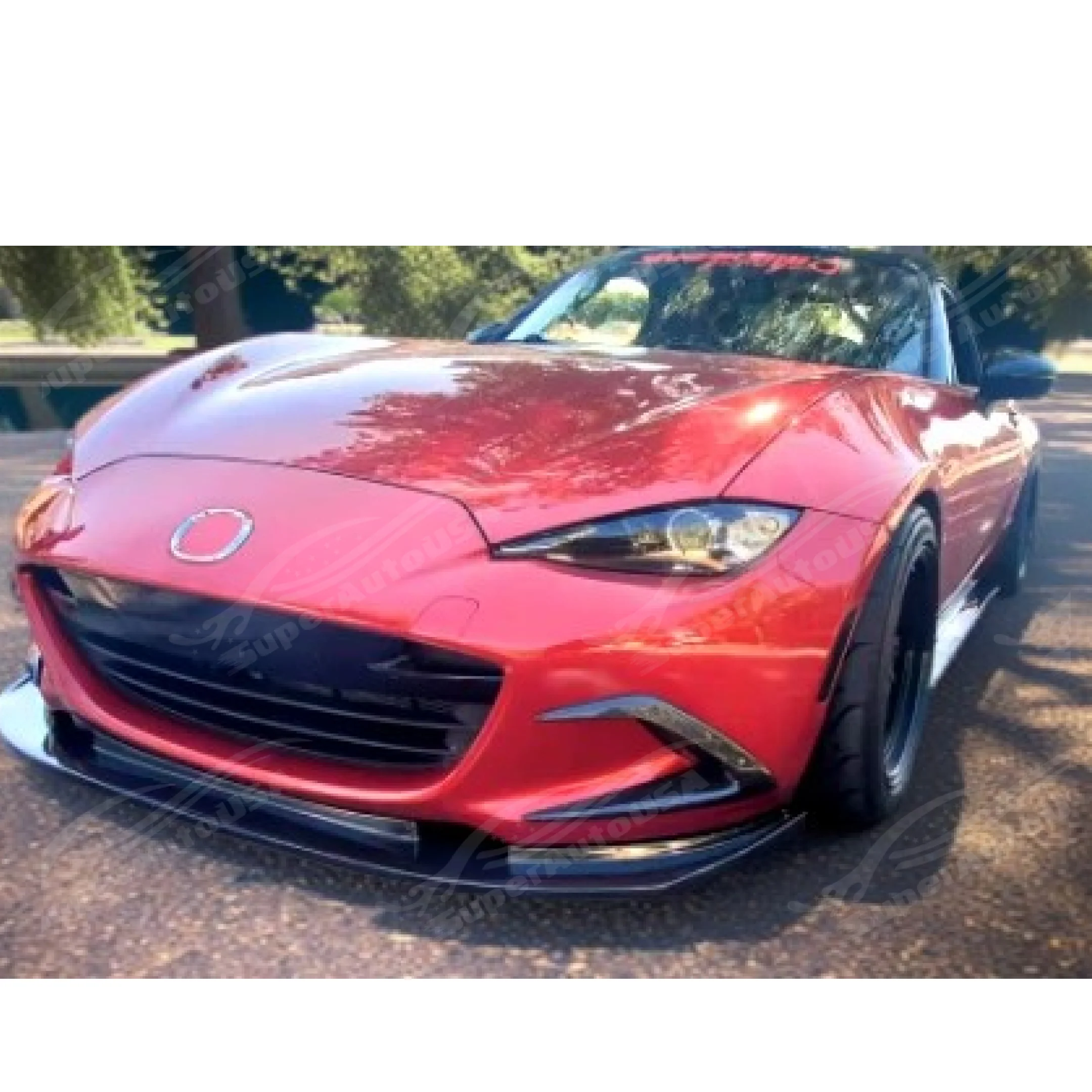 Black Real Carbon Fiber Front Bumper Canards Garnish fits Mazda MX5(2016-2025) - Image 2