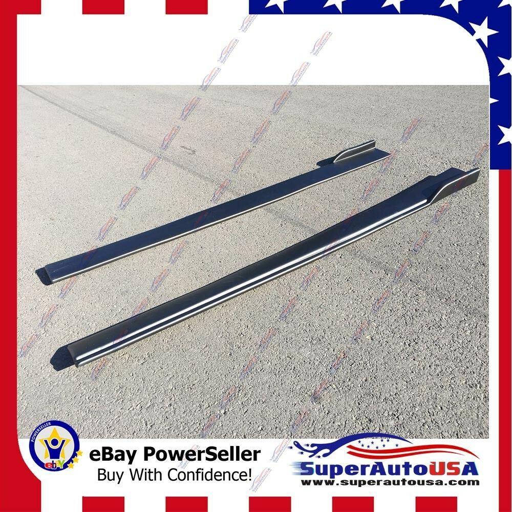 Fits Audi A6 A8 Black Side Skirts Body Kit Rocker Panels Splitters - Image 2
