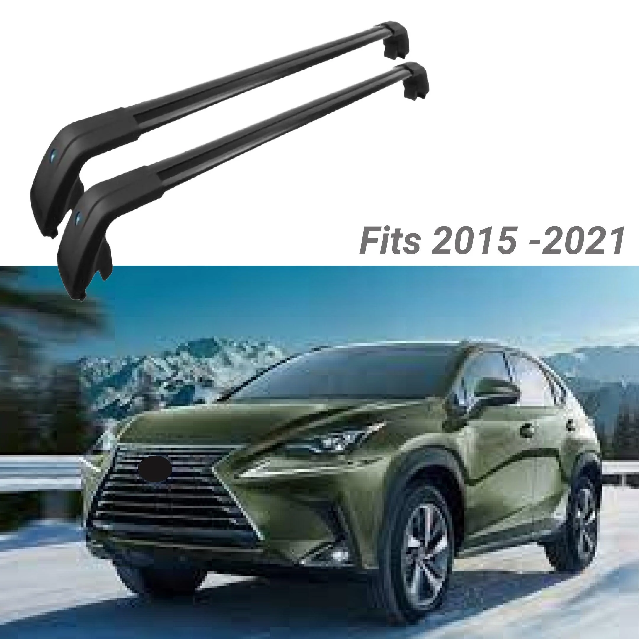 Fit 2015-2021 LEXUS NX200t NX300H Baggage Luggage Cross Bar (Black) - Image 2