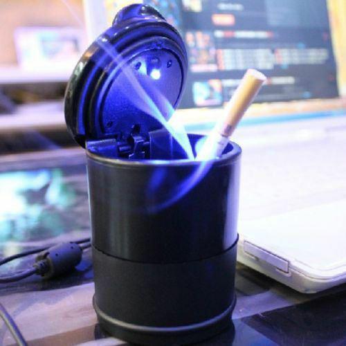 Universal LED Ashtray Auto Car Truck Ash Cylinder Holder Portable Vehicle Ashtray (Blue) - Image 4