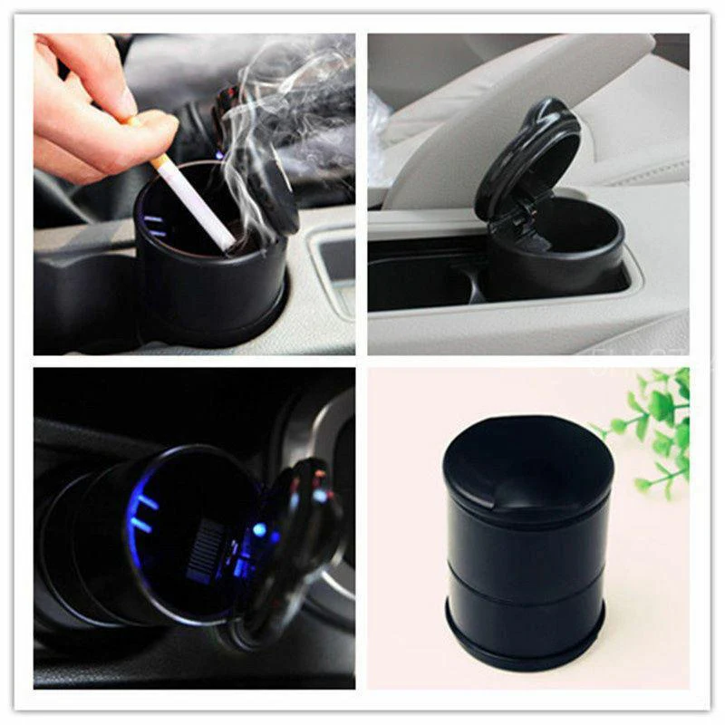 Universal LED Ashtray Auto Car Truck Ash Cylinder Holder Portable Vehicle Ashtray (Blue) - Image 6