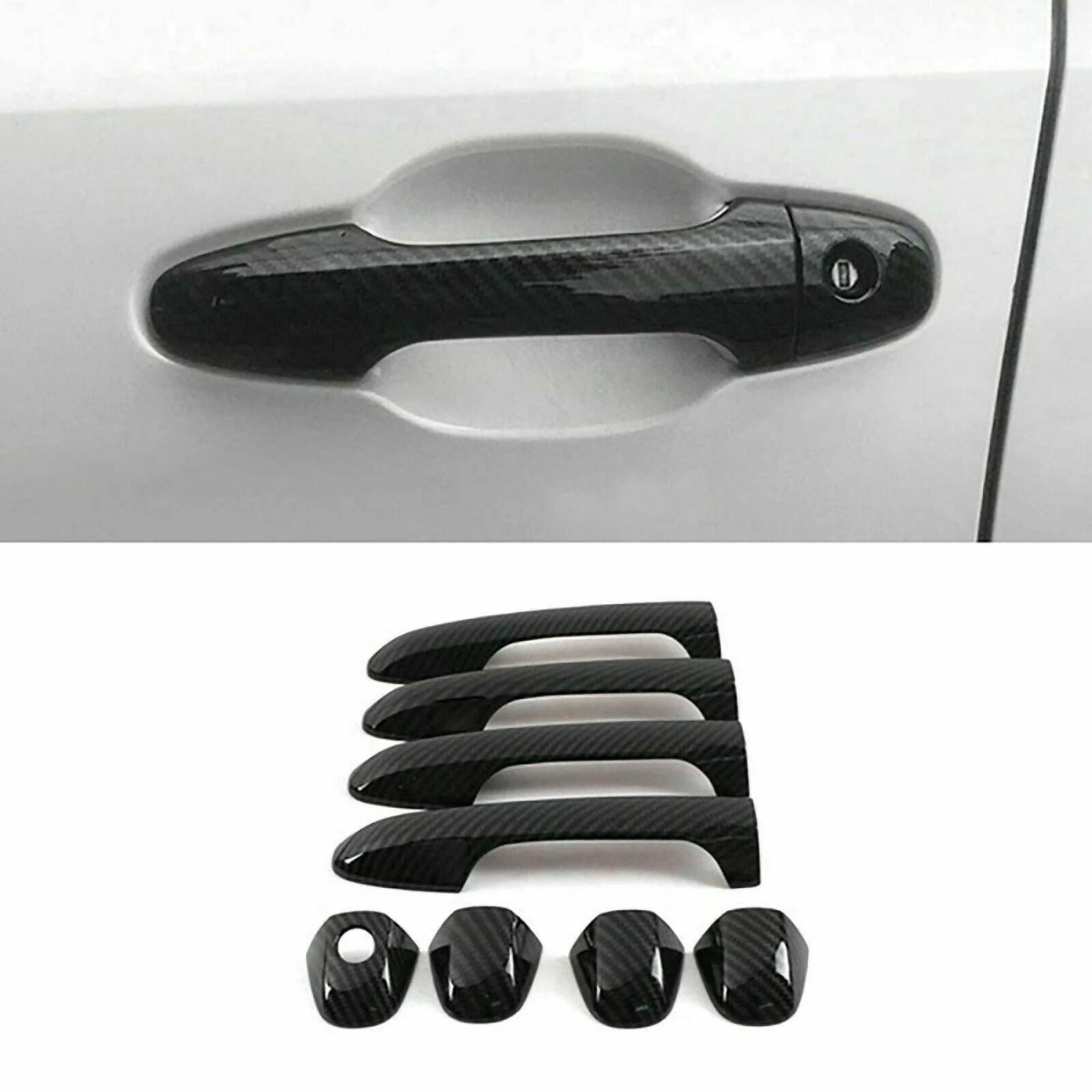 Fit 2016-2021  Toyota Tacoma Door Handle Covers (Carbon Fiber Print) - Image 4
