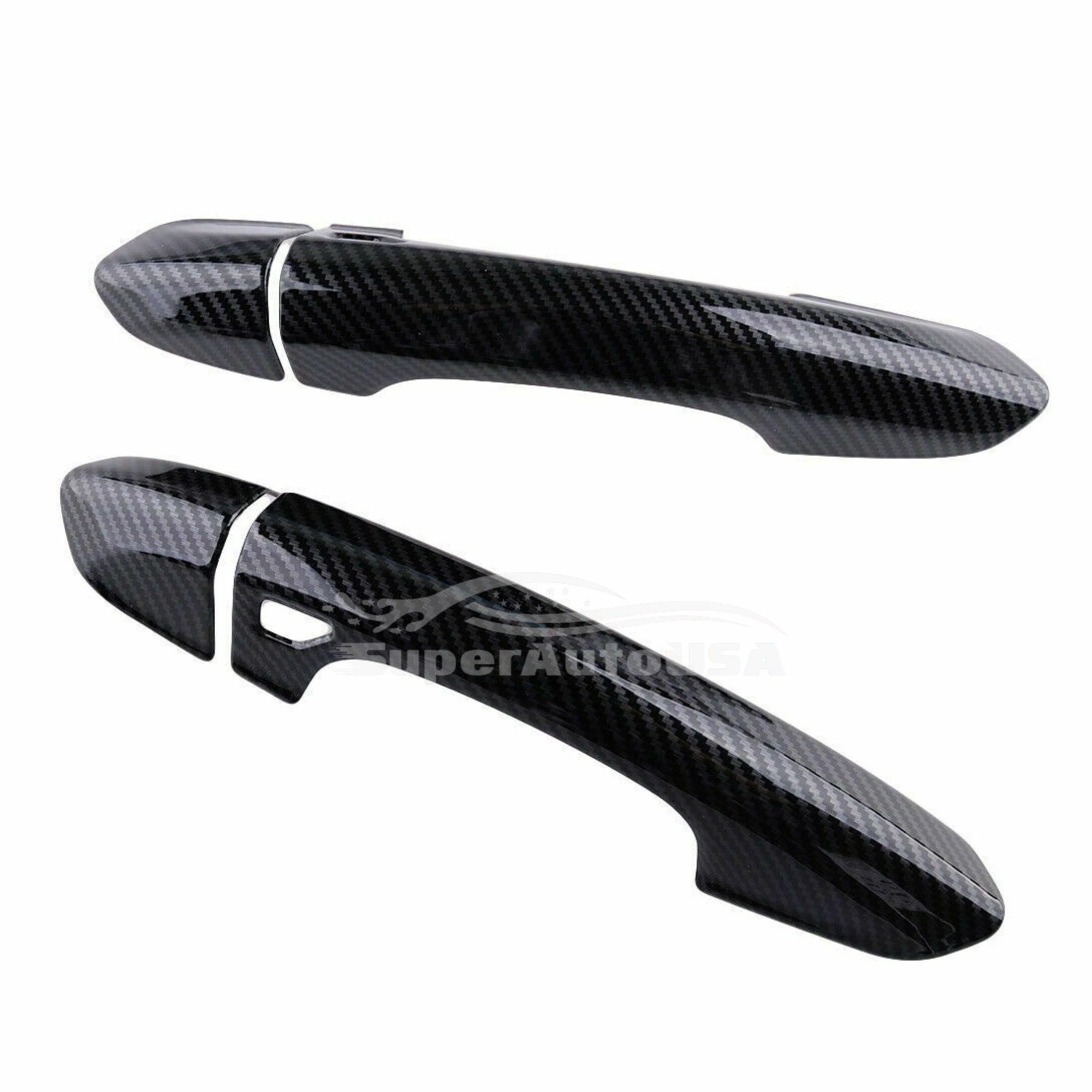 Fit 2015-2022 Ford Mustang Car Side Door Handle Cover Trim (Carbon Fiber Print) - Image 3