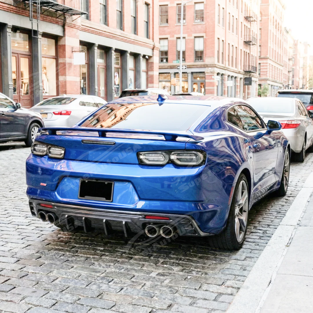 Carbon Fiber Print Rear Bumper Diffuser Lip For 2016-2024 Chevrolet Camaro - Image 4