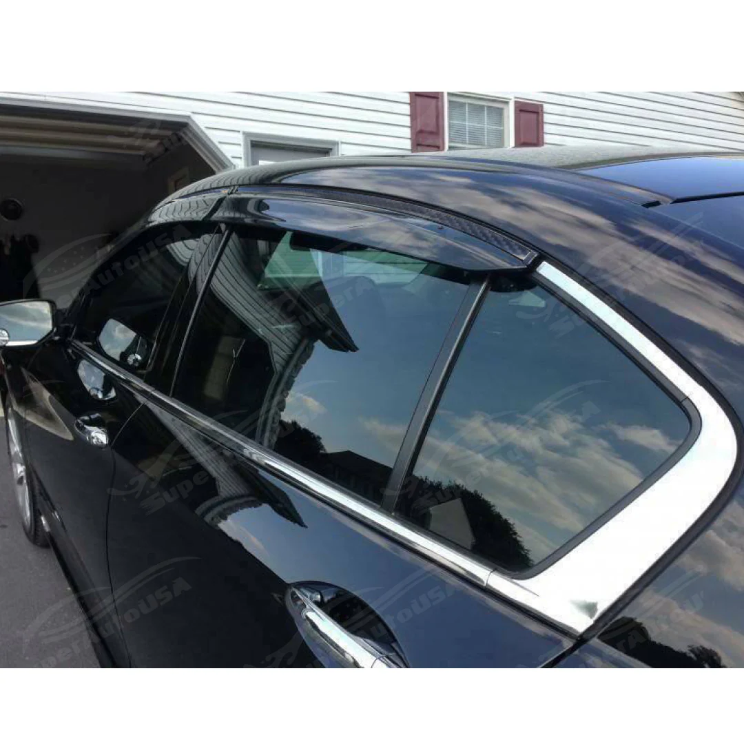 Carbon Fiber Print Trim Rain Guards Side Window Visors Vent Deflectors For Subaru Impreza Hatchback 2017-2022 - Image 3