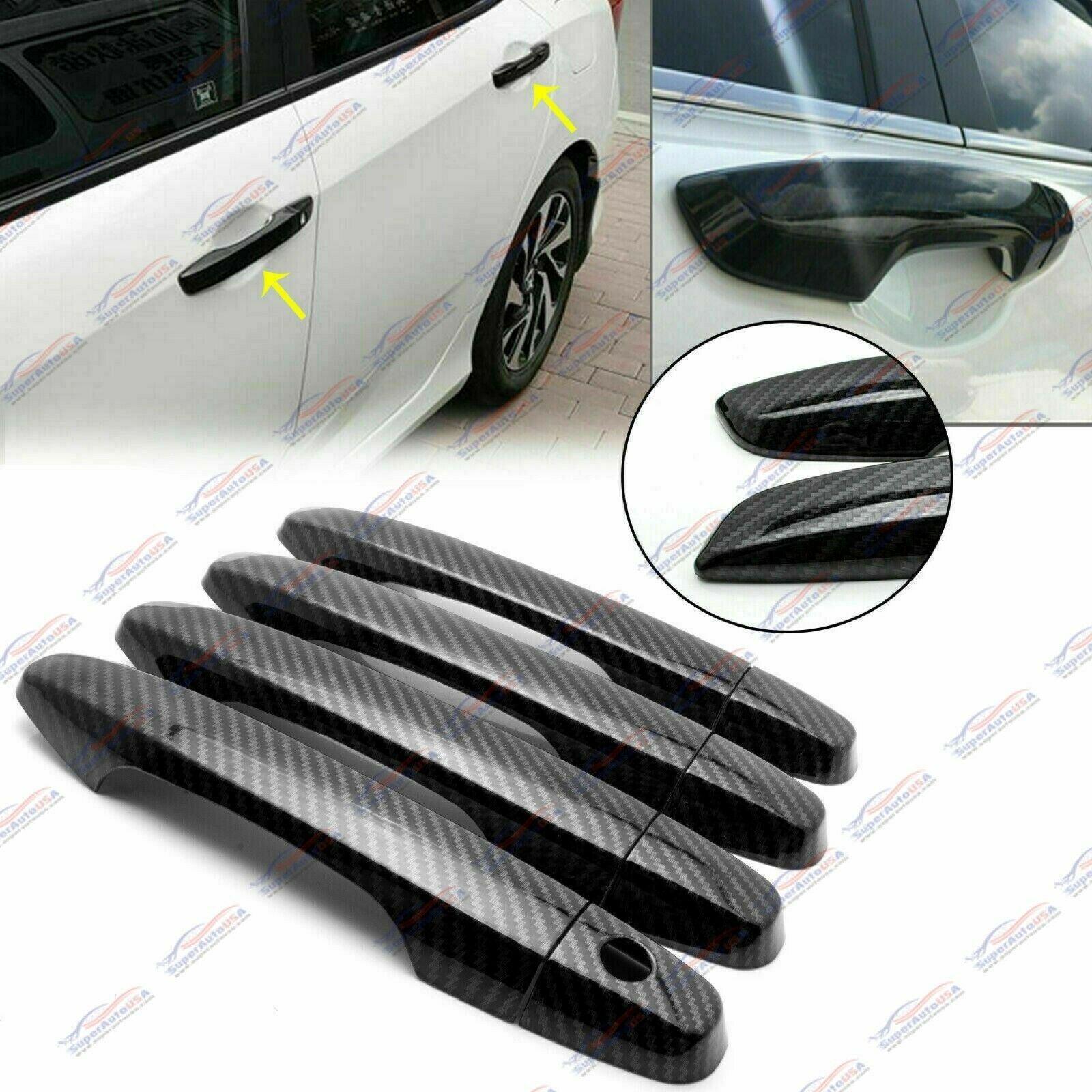 Fit 2012-2016 Honda CR-V CRV Driver Passenger Side Door Handle Covers Trim (Carbon Fiber Print, Smart Holes) - Image 4