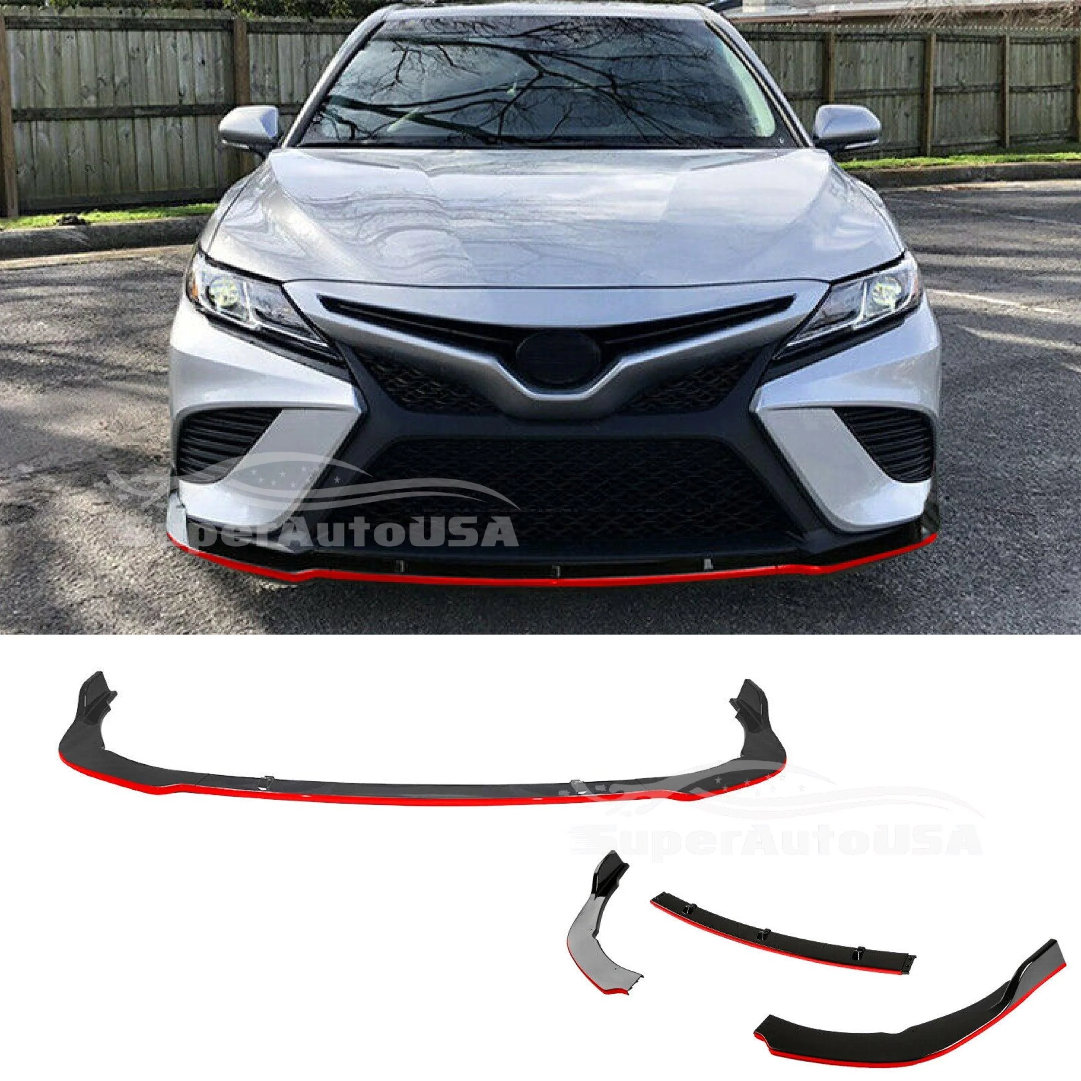 Front Lip/Rear Diffuser/Side Skirts /Rear Spoiler 5-in-1 Set - TRD Style | Fits Toyota Camry (2018-2024) - Image 5