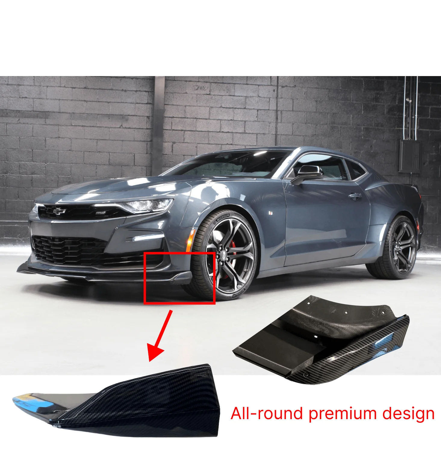 For Camaro 2016-2023 SS / 2019-2023 LS LT RS  Front Bumper Lip Splitter - Image 2