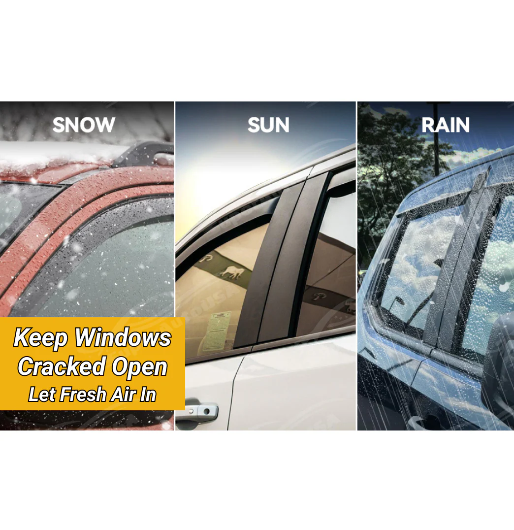 Dark Smoked Rain Sun Wind Guard Vent Deflectors Fit Ford Edge 2015-2024 - Image 7