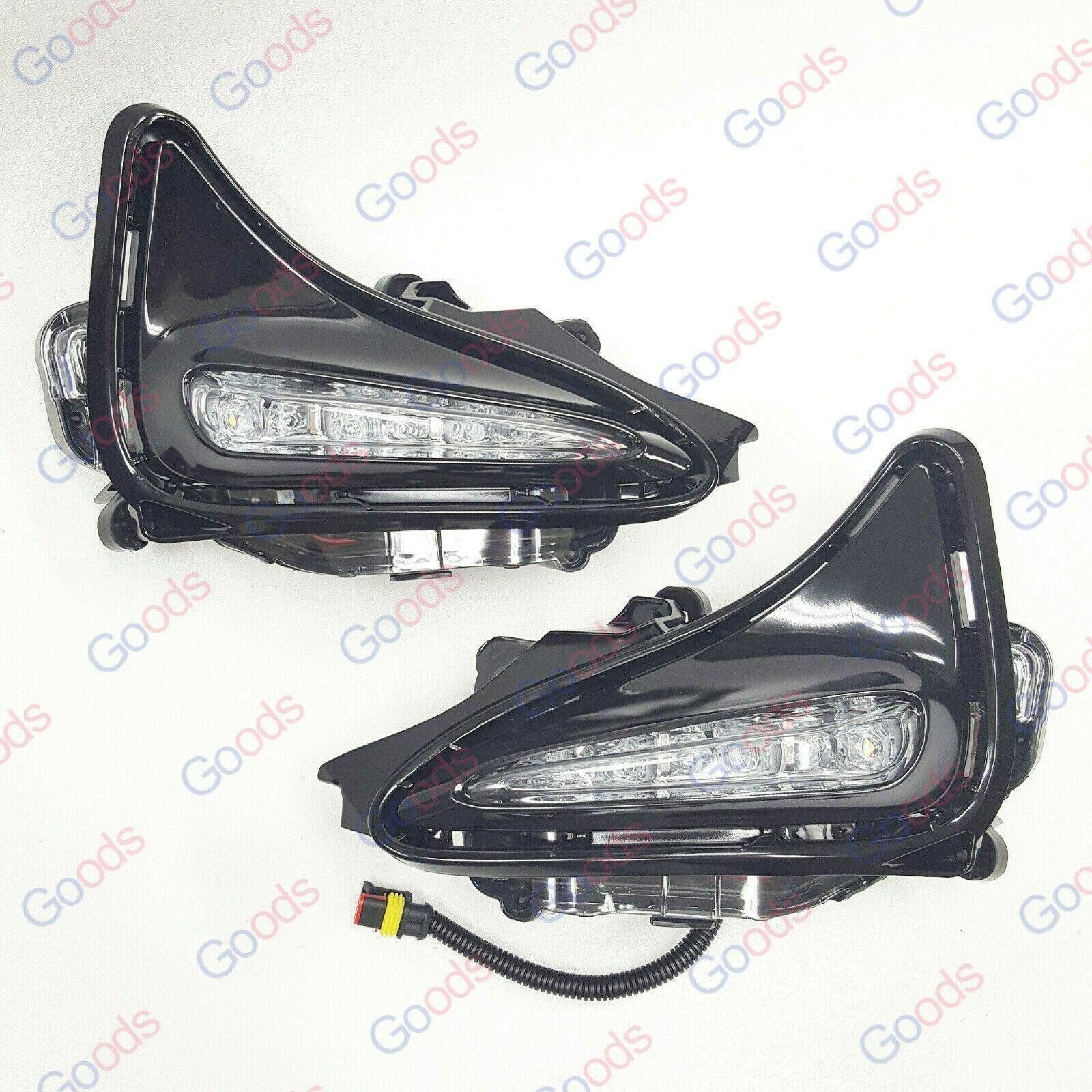 Fit 2017-2019 Toyota Corolla L LE XLE DRL Accent Front Fog Light LED Driving Lamp & Bezel - Image 3