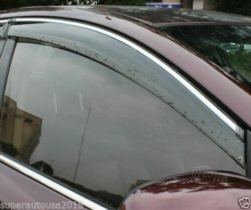Fit 2011-2020 Jeep Grand Cherokee Clip-On Chrome Trim Vent Window Visors Rain Sun Wind Guards Shade Deflectors - Image 3