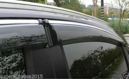 Fit 2011-2020 Jeep Grand Cherokee Clip-On Chrome Trim Vent Window Visors Rain Sun Wind Guards Shade Deflectors - Image 4