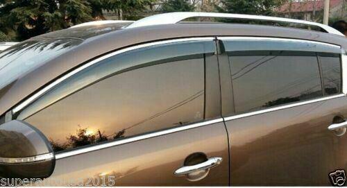 Fit 2011-2020 Jeep Grand Cherokee Clip-On Chrome Trim Vent Window Visors Rain Sun Wind Guards Shade Deflectors - Image 6