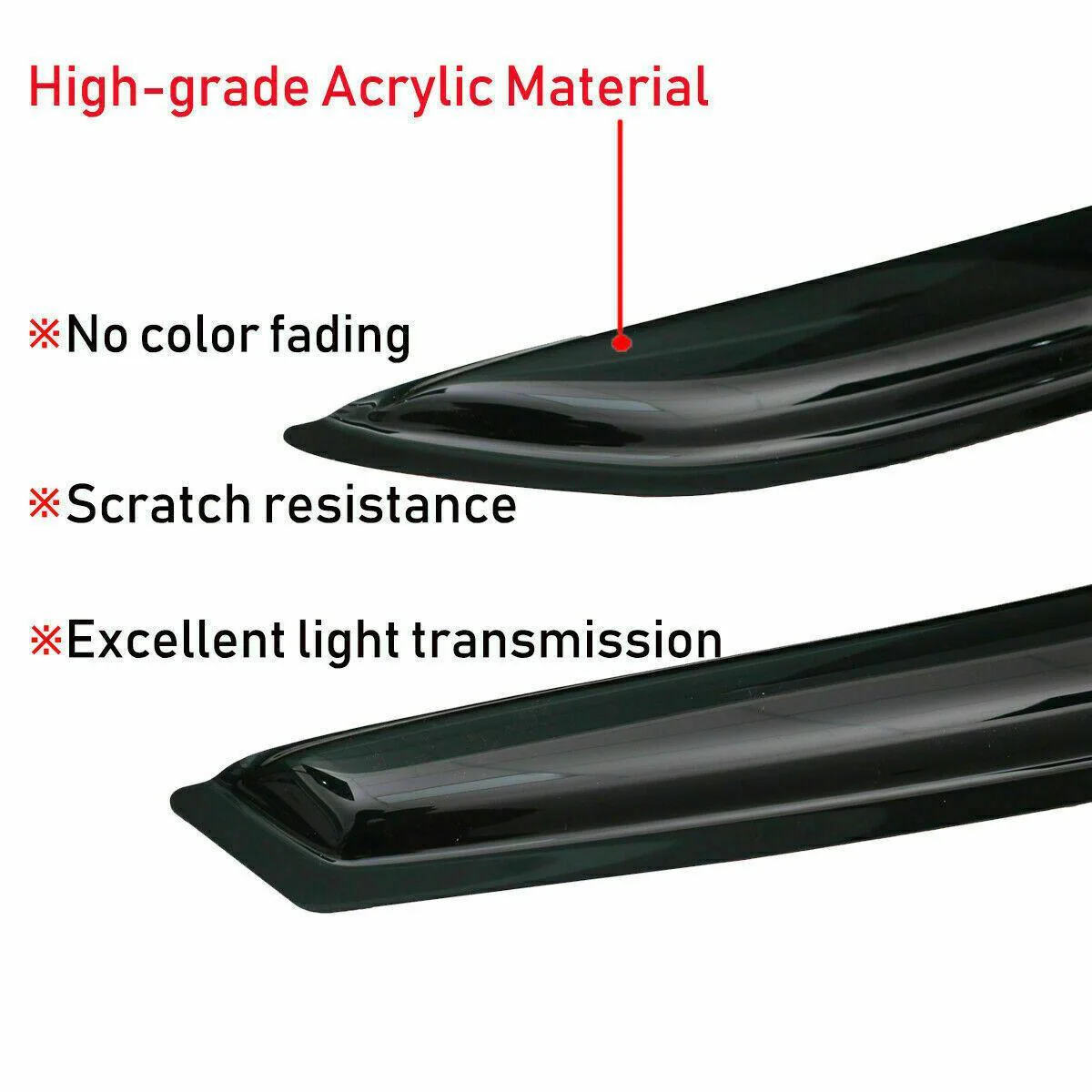 Fit 2011-2020 Jeep Grand Cherokee Clip-On Chrome Trim Vent Window Visors Rain Sun Wind Guards Shade Deflectors - Image 8