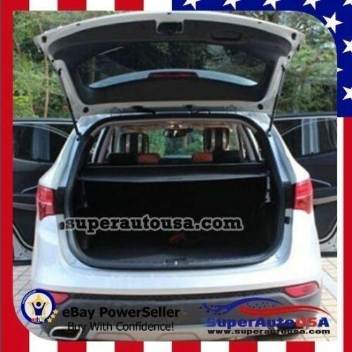 For Hyundai Santa Fe Sport 2017-2018 Luggage Rear Trunk Retractable Tonneau Cargo Cover and Free Net (Black) - Image 12