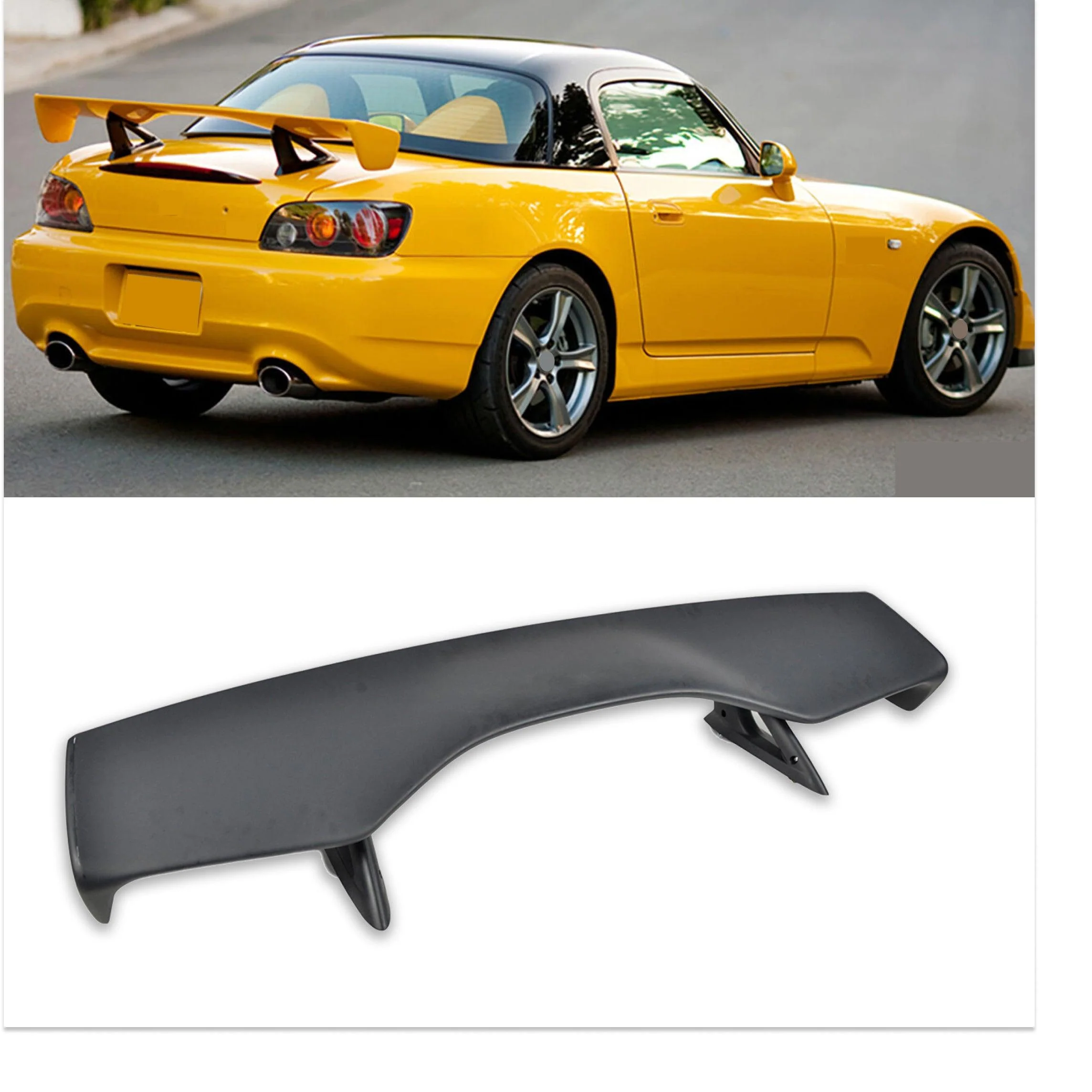 Fit 2000-2009 Honda S2000 JDM CR Style ABS Plastic Rear Trunk Lid Wing Spoiler Style Abs Plastic Rear Trunk Lid Wing Spoiler (Primer Black)