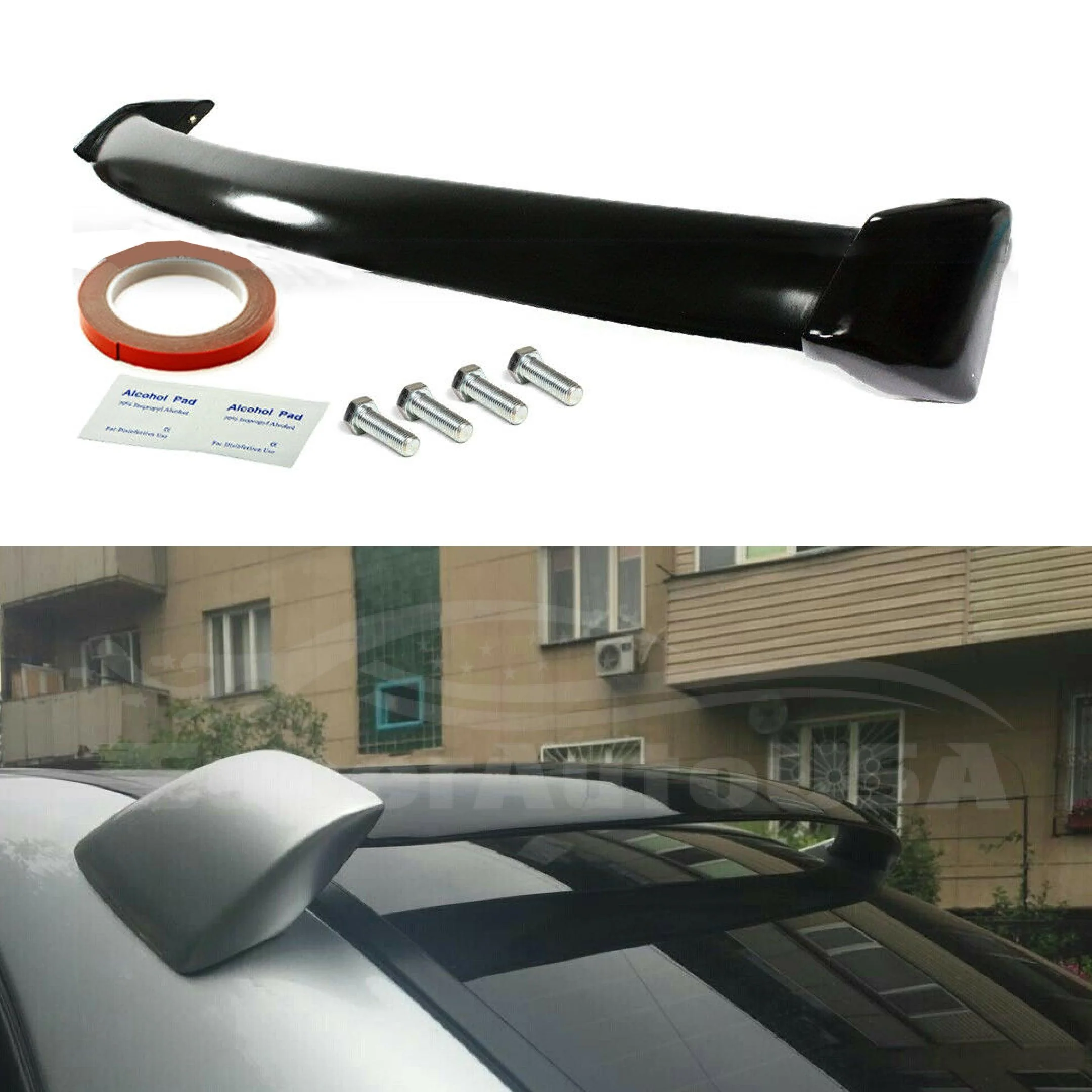 2002-2007 Subaru WRX STI GD - JDM OE Style Rear Roof Window Spoiler - Matte Black - Image 3