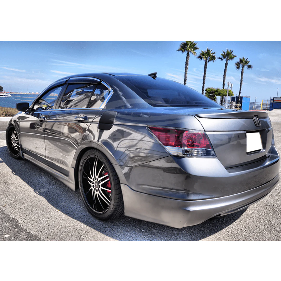 Fit 2008-2012 Honda Accord 4 Door MOD Style Side Skirts Body Kit Black - Image 2