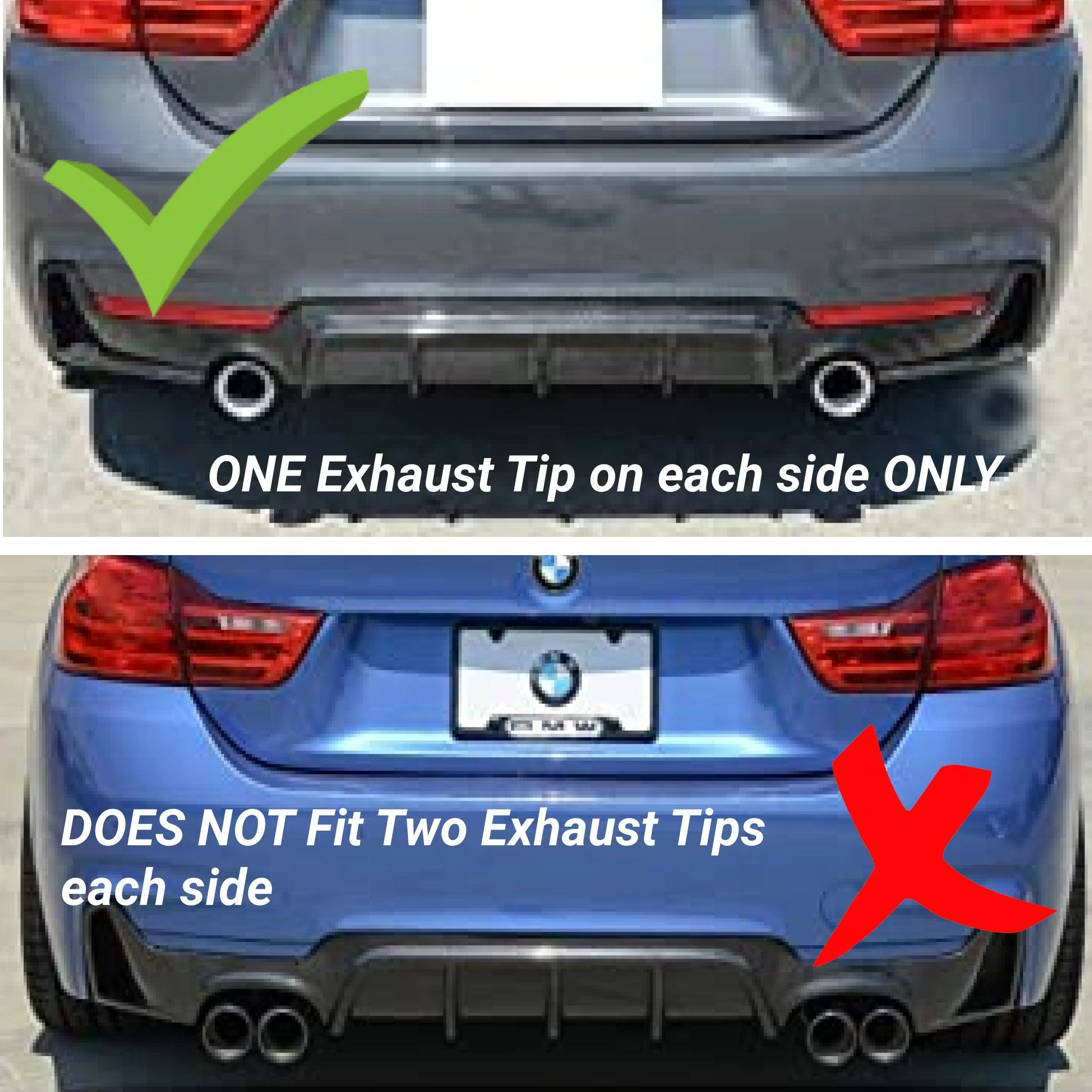 Fit 2014-2020 BMW F32 435i 4 Series M Sport Dual Exhaust Rear Bumper Lip Diffuser - Image 4