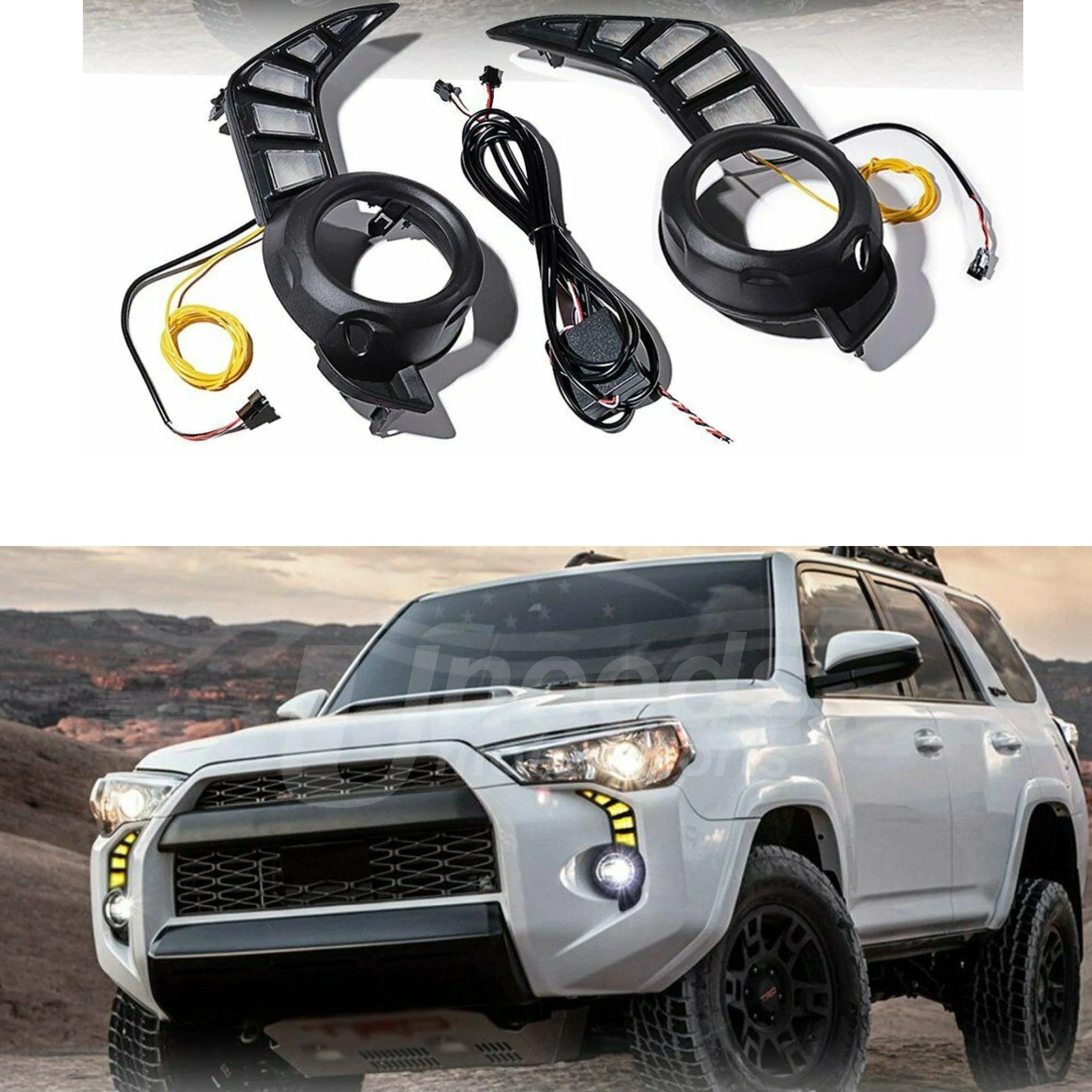 Fit 2014-2026 Toyota 4Runner DRL Turn Signal LED Daytime Running Light Fog Lamps - Image 7
