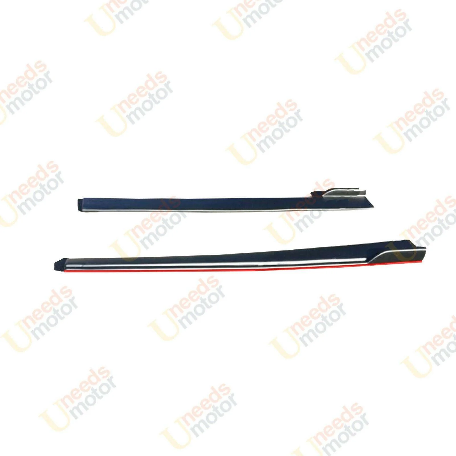 2015-2021 Subaru WRX STI VA - Side Skirts With Winglet - Gloss Black w/ Red Stripe (2pc) - Image 4
