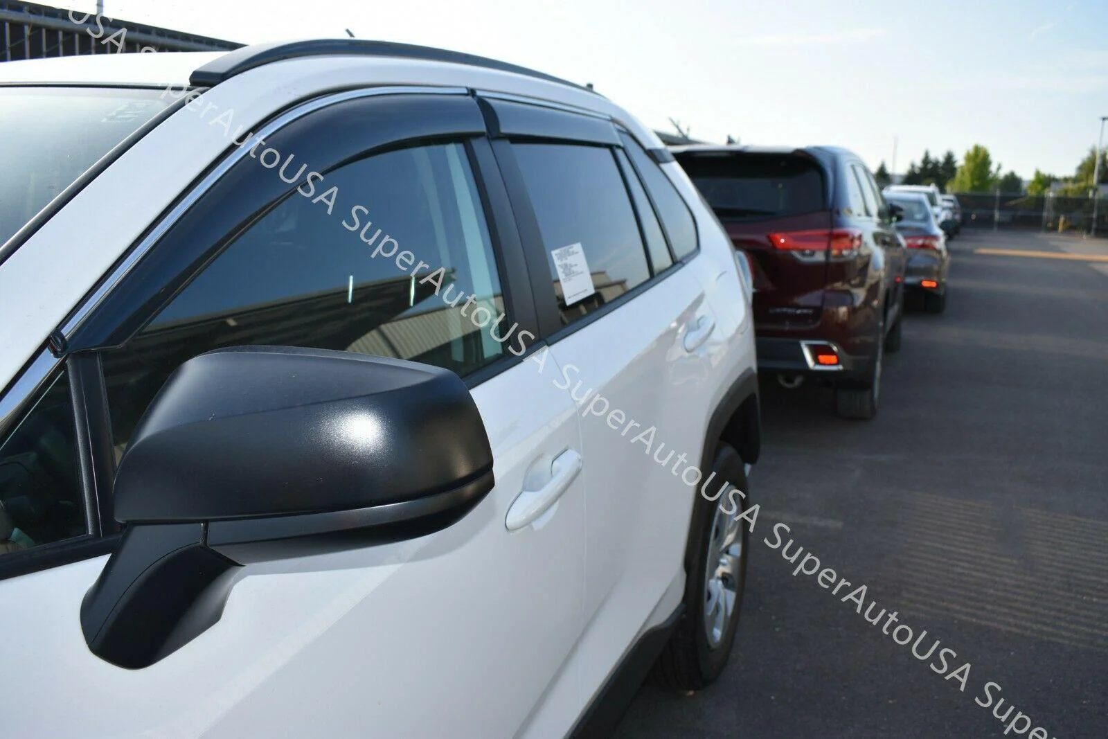 Fit 2015-2021 Chevrolet Suburban Clip-On Chrome Trim Vent Window Visors Rain Sun Wind Guards Shade Deflectors - Image 2