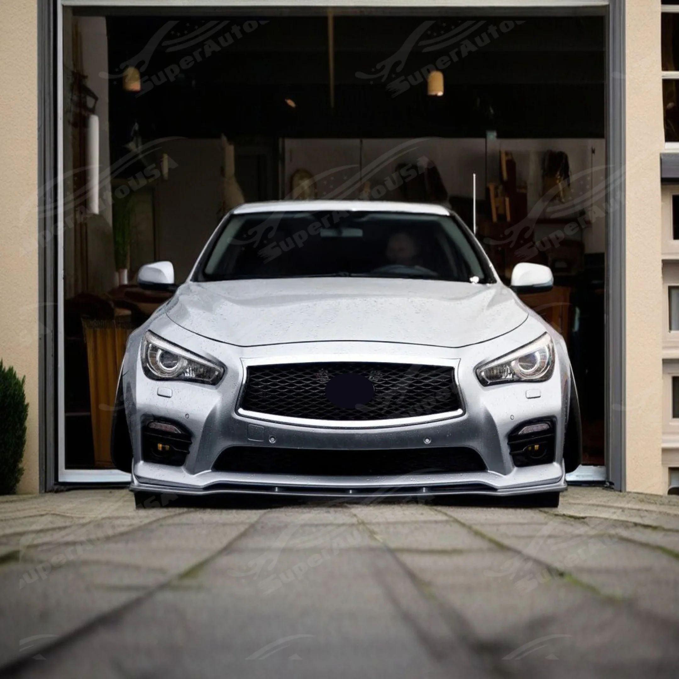 Fit 2018-2022 Infiniti Q50 Sport Front Splitter Lip Spoiler Lower Bumper Lip Gloss Black - Image 2