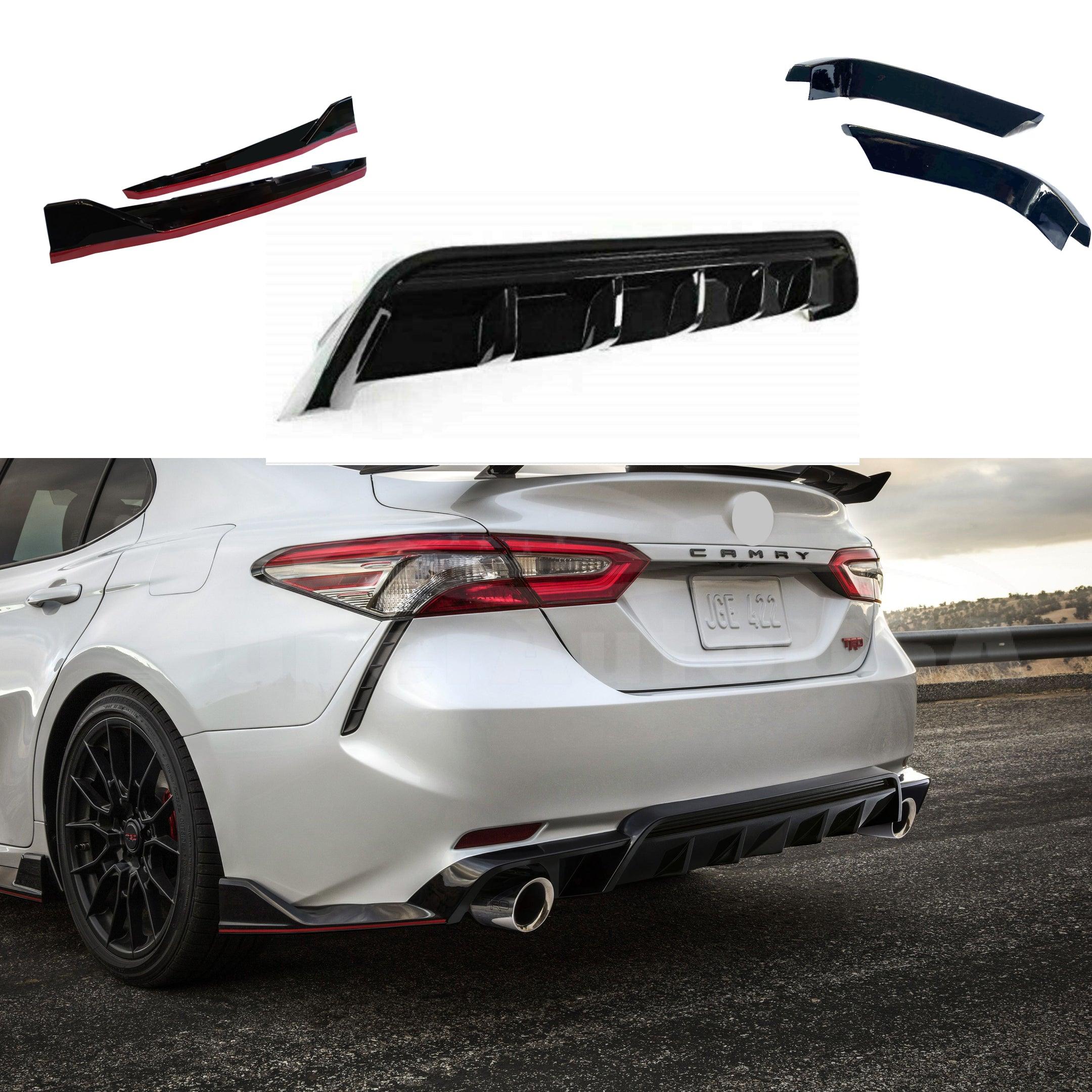 Fit 2018-2024 Toyota Camry TRD Style Rear Diffuser Spoiler Side Body Skirts Rear Splitters Body Skit 3-in-1 Set - Image 3