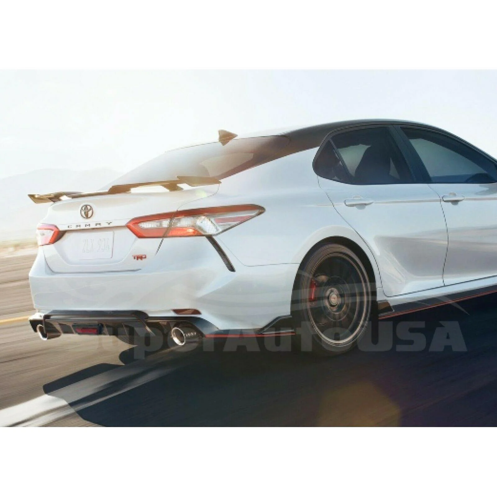 Fit 2018-2024 Toyota Camry TRD Style Black Rear Bumper Side Splitters (Gloss Black) - Image 4