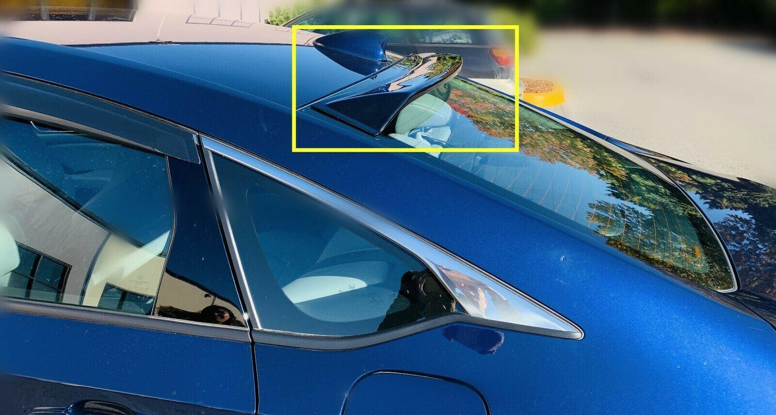 Fit 2018-2023 Honda Accord Chrome Trim Window Visors  & Rear Roof Spoiler - Image 3