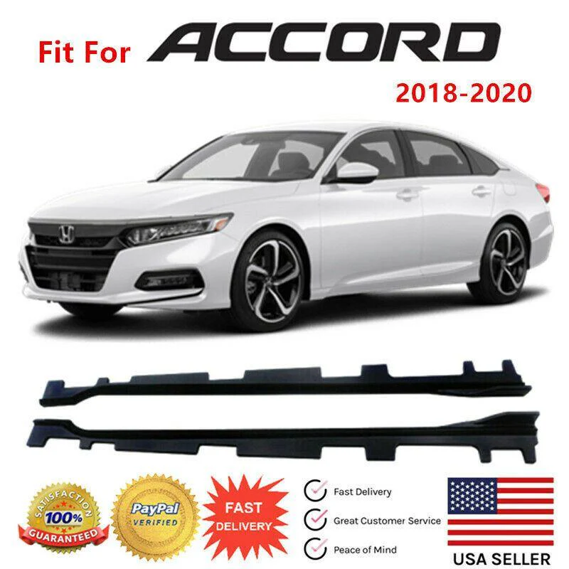Fit 2018-2023 Honda Accord Side Skirt Bottom Line Extension Lip 2pcs (Unpainted Matte Black) - Image 6